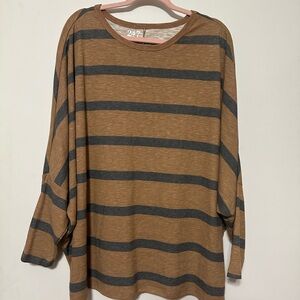Maurices Brown and Gray Striped Top